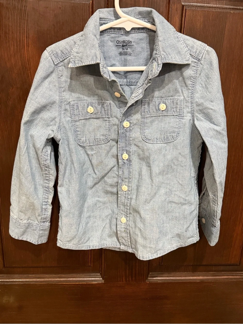 OshKosh B'gosh Light Wash Denim Shirt Jacket in Pale Blue